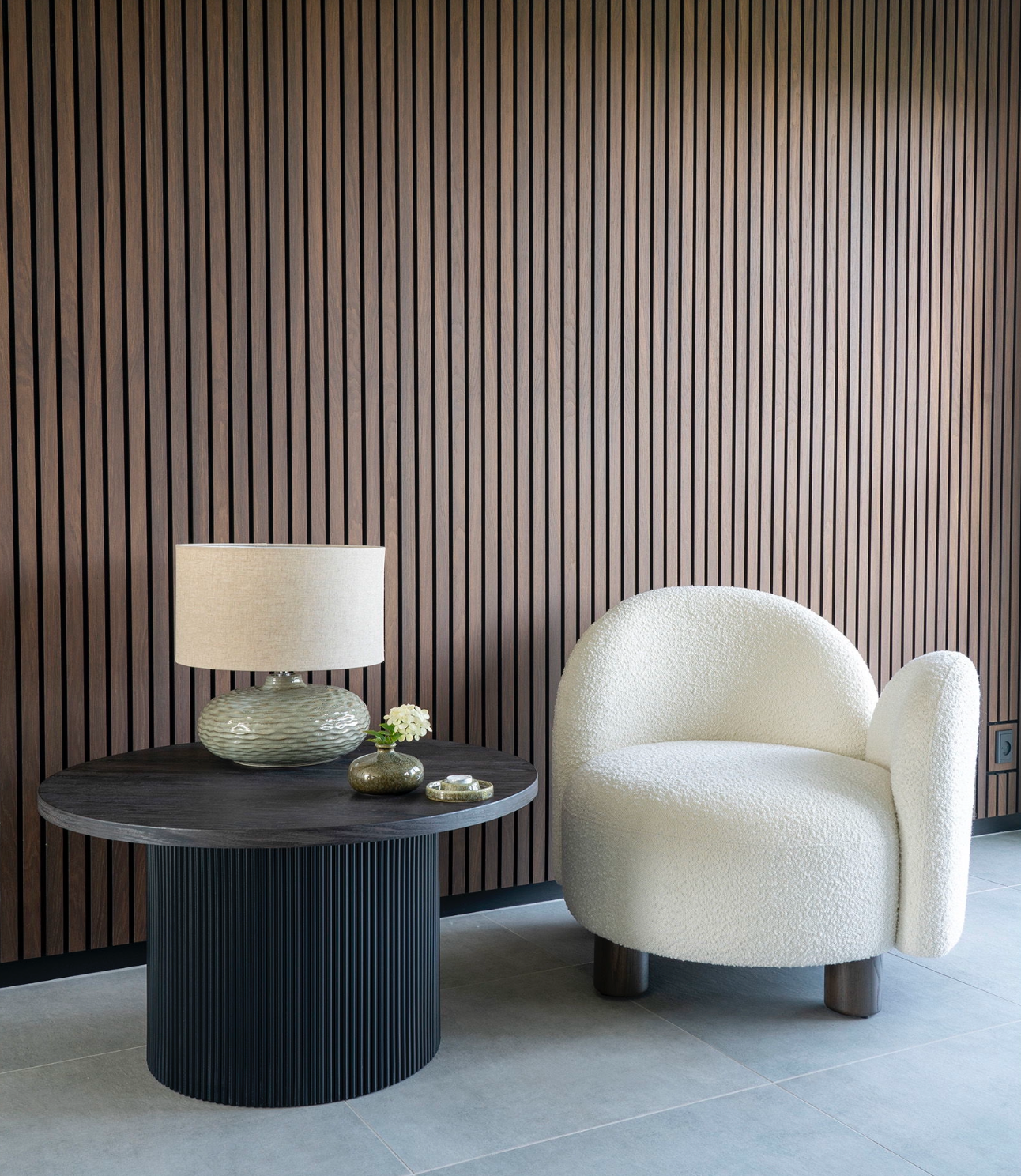 House Nordic Fauteuil Honolulu Bouclé Wit